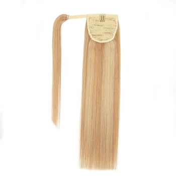 18-613 Spalva Tikri natūralūs plaukai Ponytail Žmogaus plaukų priauginimas Remy plaukų segtukas ant ponytail priauginimo 12-24inch storio galai