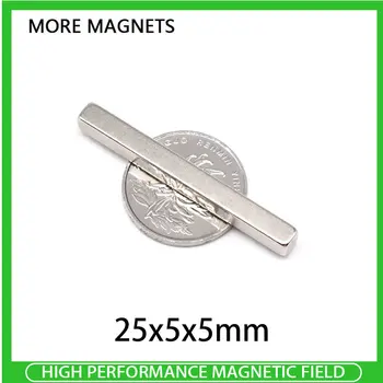 25x5x5 mm blokas Galingas N35 magnetas 25mmX5mm lakštiniai nuolatiniai magnetai 25x5x5mm Neodimio magnetinis stiprus 25*5*5