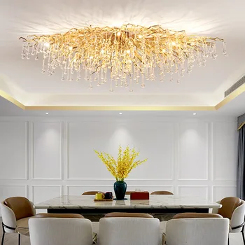 Modern Crystal LED šviestuvai Nodric Gold Sliver Prabangus lubų šviestuvas svetainei Virtuvė Viešbučio salė Vidaus dekoras FIxture