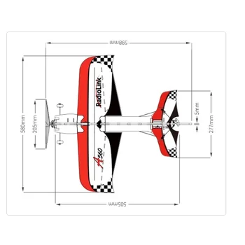 Radijas A560 nuimamas 3D bešepetėlinis fiksuoto sparno orlaivio modelis Šešių režimų skrydžio valdymas 4 km įtampos grąžinimo C tipo įkrova