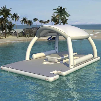 Vandens parko pripučiamas stoglangis 3,4x3,4metro pripučiama DWF sala suaugusiems plaukiojanti sofa pripučiama vandens palapinė
